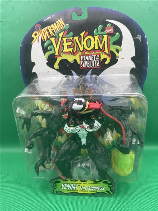 MISP TOYBIZ Marvel SPIDER - MAN VENOM MADNESS Planet Symbiotes 9" Action Figure - toyscardscomics
