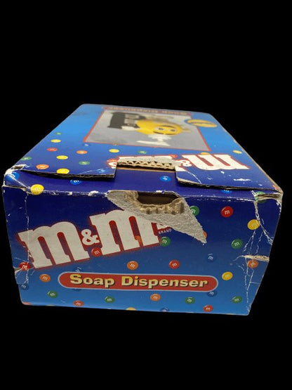 M&M's Soap Dispenser Yellow "Nuts" Collectible Y2K by Benjamin & Medwin - in box - toyscardscomics