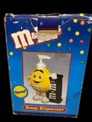 M&M's Soap Dispenser Yellow "Nuts" Collectible Y2K by Benjamin & Medwin - in box