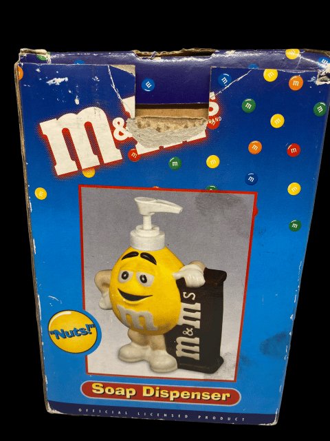 M&M's Soap Dispenser Yellow "Nuts" Collectible Y2K by Benjamin & Medwin - in box - toyscardscomics