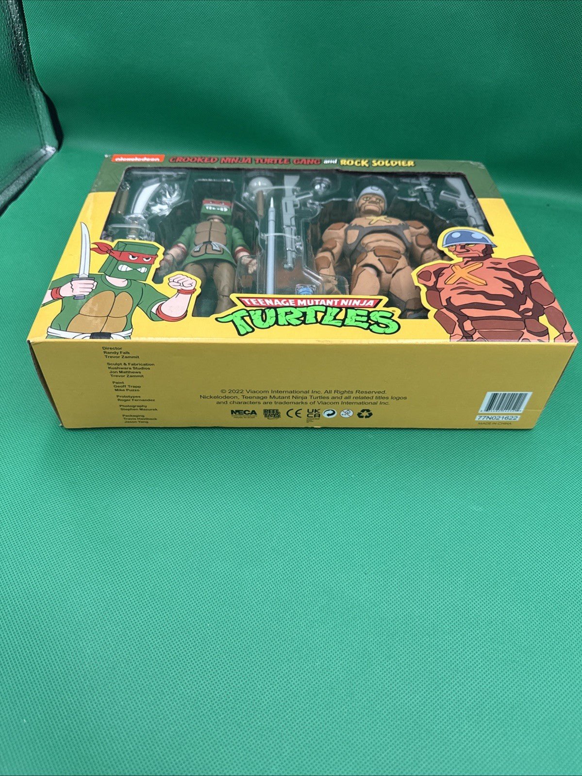 NECA TMNT CROOKED NINJA TURTLE GANG & ROCK SOLDIER CARTOON 2PACK - toyscardscomics