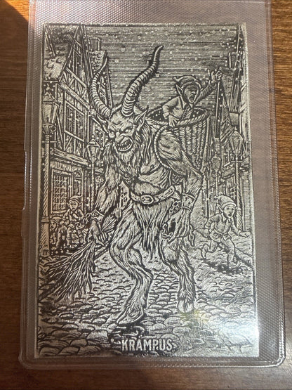 New 1/2 Oz .999 Silver Black Hand Bullion KRAMPUS Card - toyscardscomics