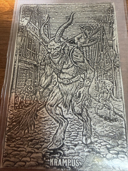 New 1/2 Oz .999 Silver Black Hand Bullion KRAMPUS Card - toyscardscomics
