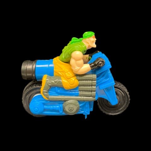 NEW 1998 Small Soldiers Burger King Nick Nitro on Motorcycle Action Figure - toyscardscomics