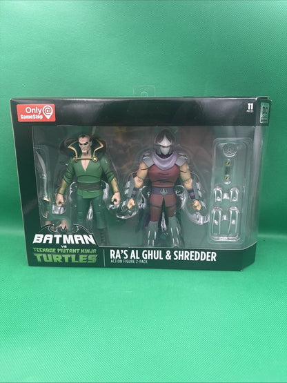 New - Batman Vs Tmnt Ra's Al Ghul & Shredder Gamestop Exclusive!!! - toyscardscomics