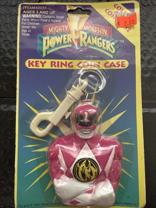 New Rare 1993 Vintage Power Ranger Saban Toy. Key Ring Coin Case Figure Morphin - toyscardscomics