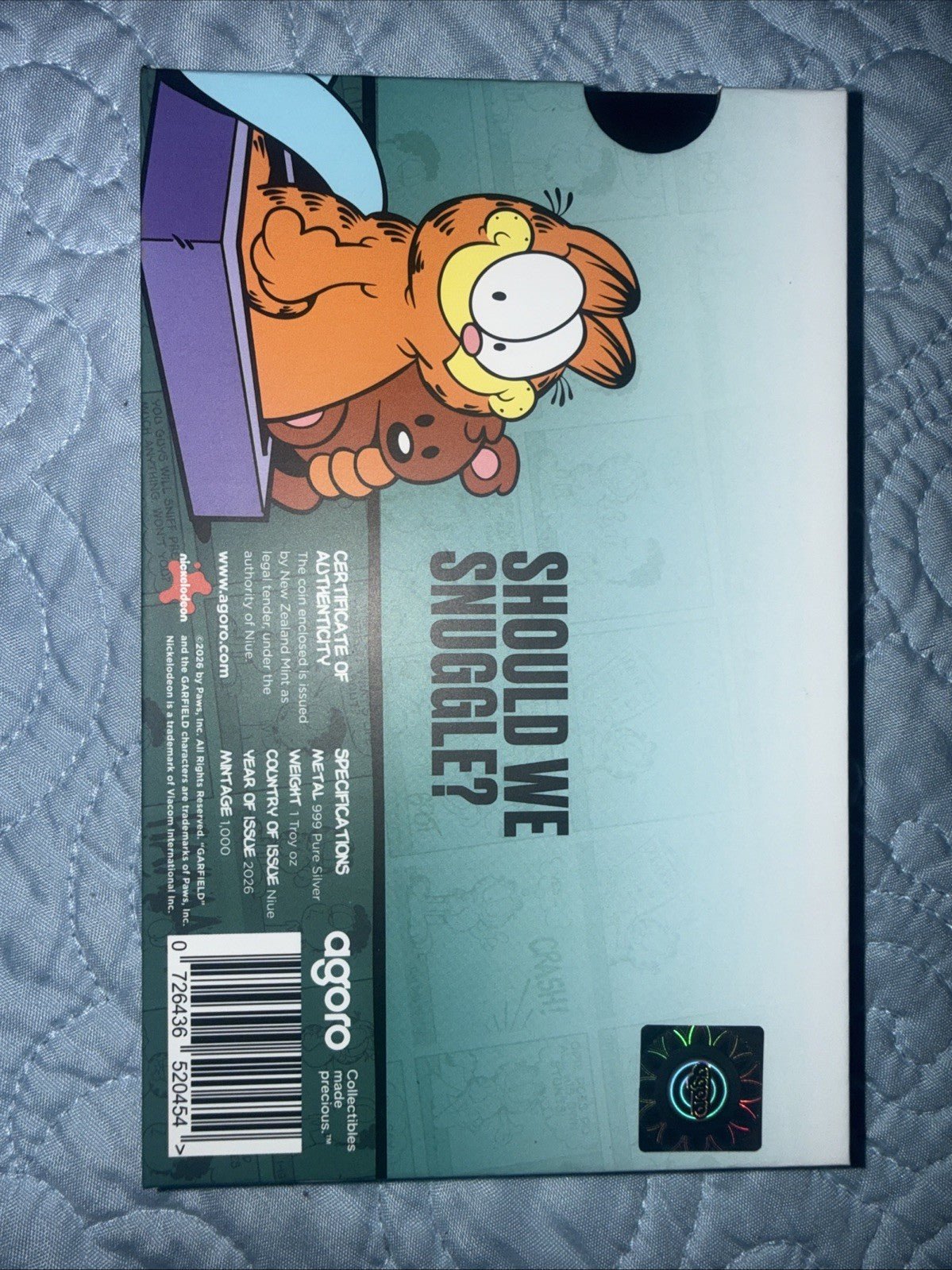 Nickelodeon Garfield & Pooky Silver Comic Strip Limited Edition Collectible - toyscardscomics