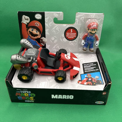 Nintendo Super Mario Bros Movie Pull Back Toy Racer Kart New Figure 2023 Jakks - toyscardscomics