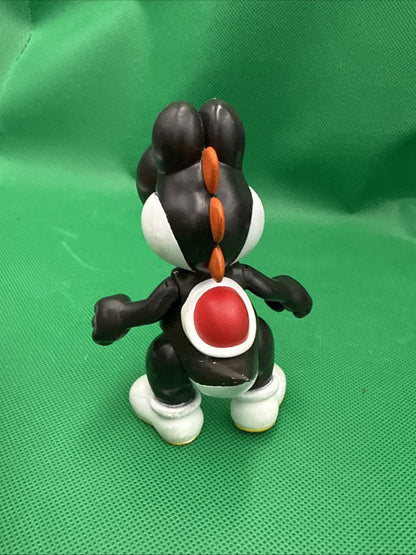 Nintendo Super Mario Bros. Yoshi Figurine Black White Red Orange Plastic Toy - toyscardscomics