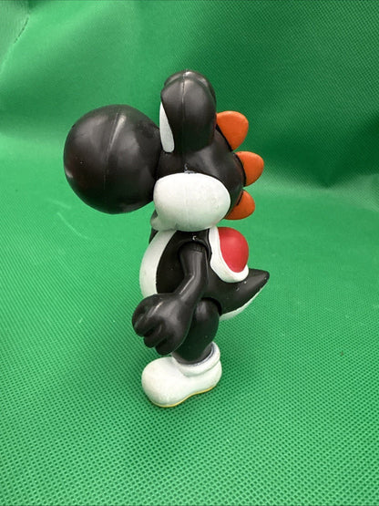 Nintendo Super Mario Bros. Yoshi Figurine Black White Red Orange Plastic Toy - toyscardscomics
