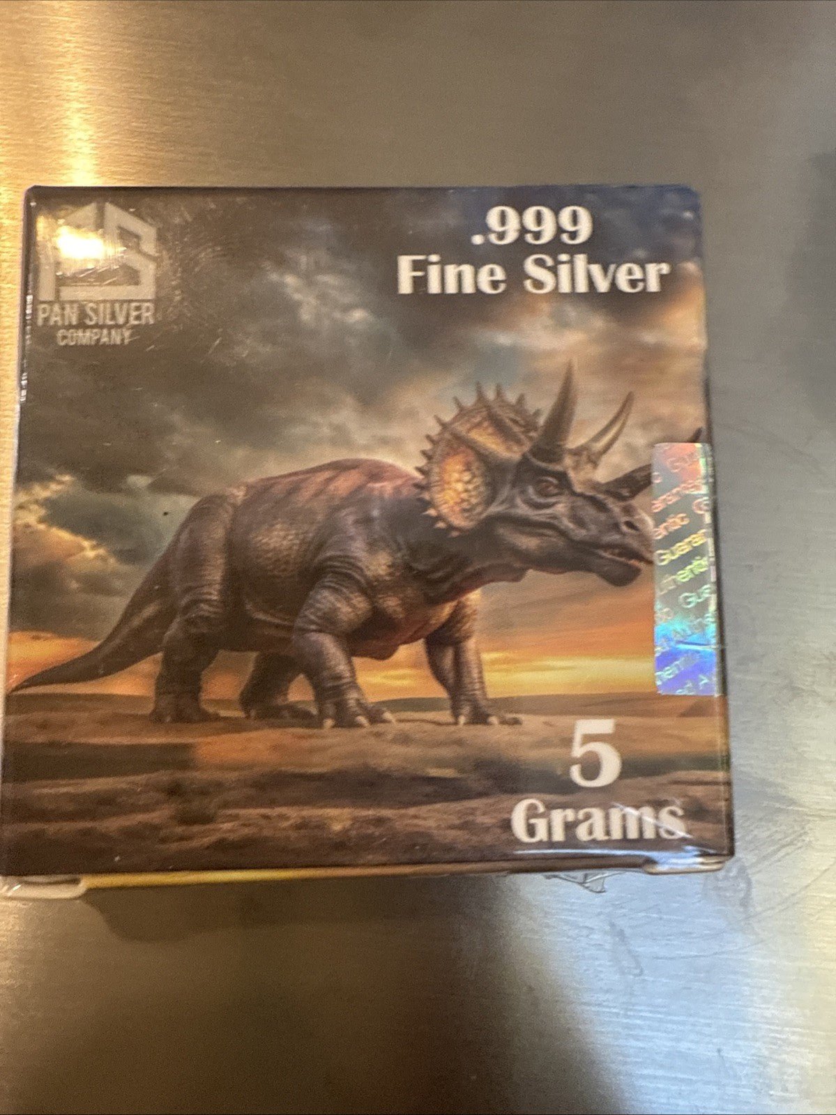 Pan Silver Company Silver Dinosaur Coin 5G .999 Silver - toyscardscomics
