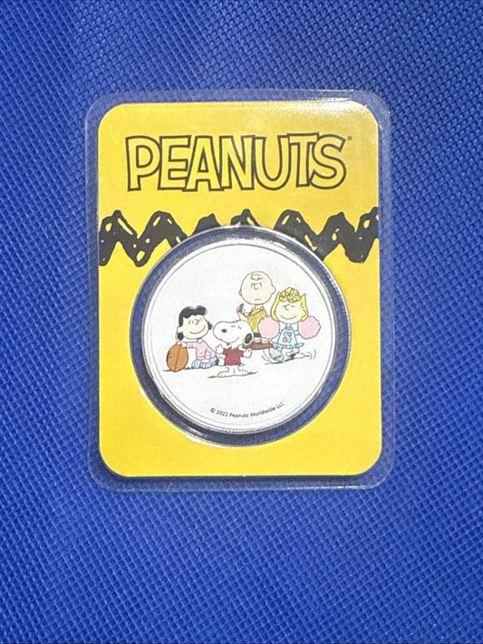 Peanuts® Football Season 1 oz Colorized Silver Uncirculated - toyscardscomics