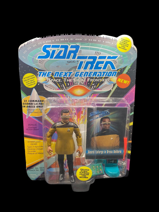 Playmates Star Trek Next Generation Geordi Laforge in Dress Uniform - toyscardscomics