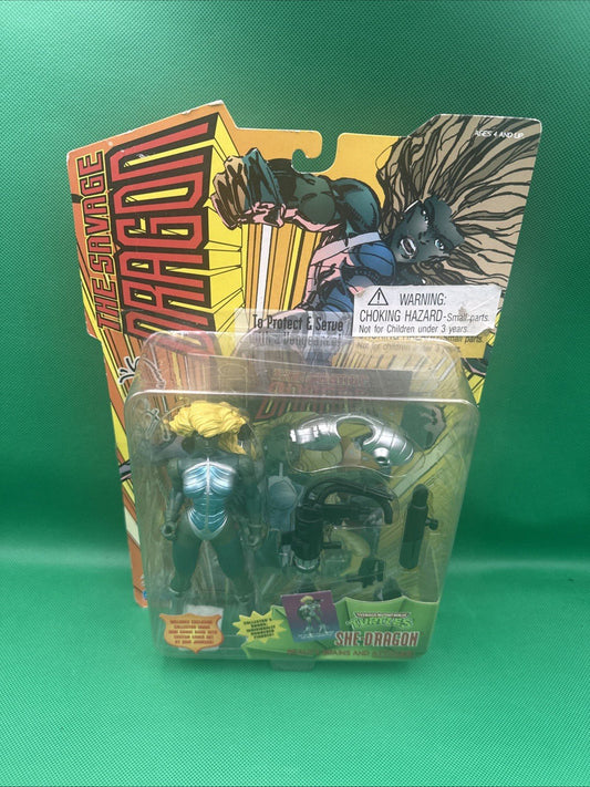 Playmates Teenage Mutant Ninja Turtles 1995 The Savage Dragon She - Dragon Mohawk - toyscardscomics