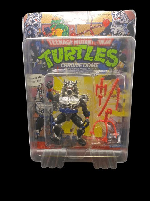 Playmates TMNT Figure 5136: Teenage Mutant Ninja Turtles, Chrome Dome 1991 - toyscardscomics