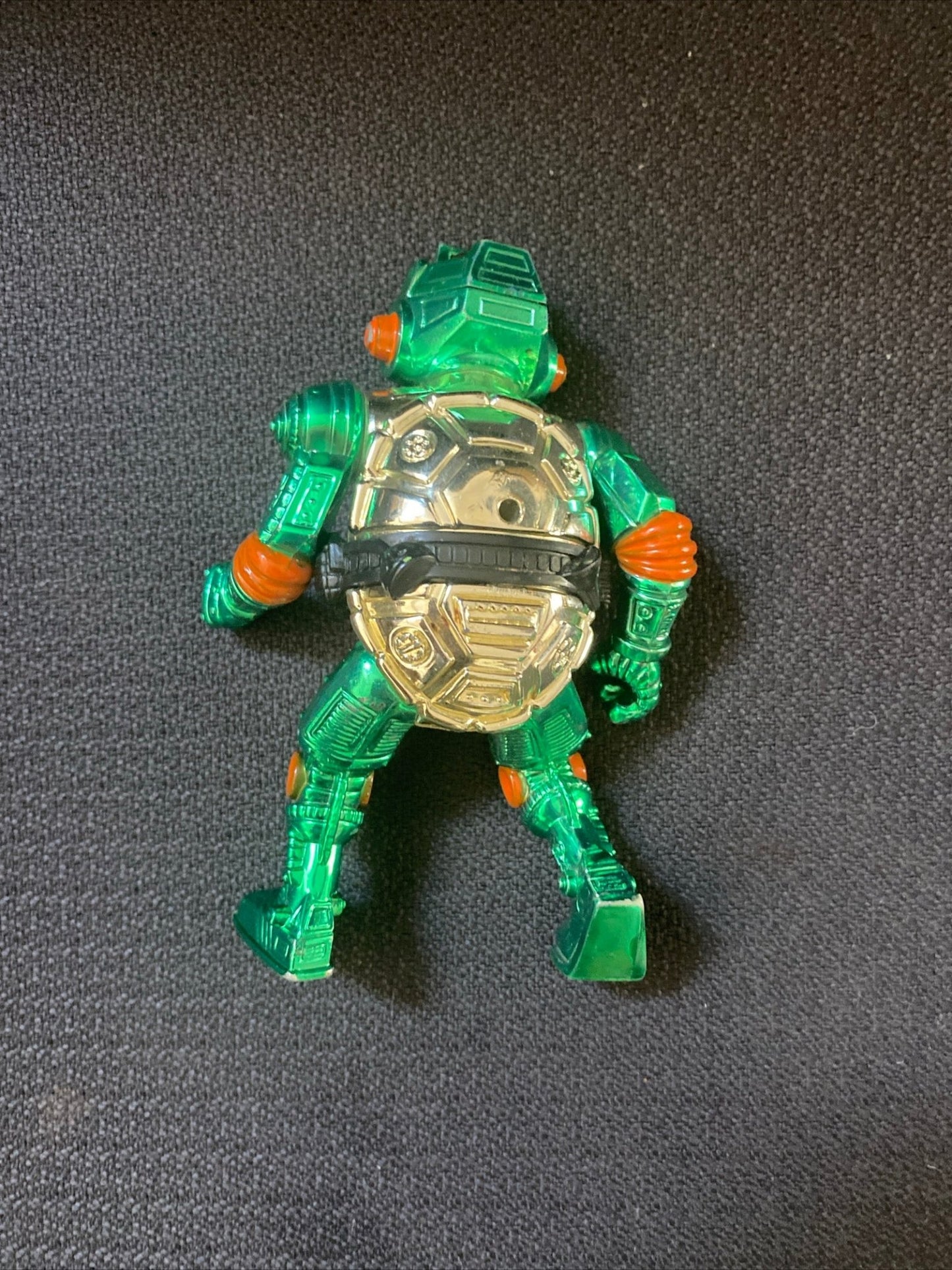 Playmates TMNT Ninja Turtles Warrior Metal Head Michelangelo Figure one loose leg - toyscardscomics