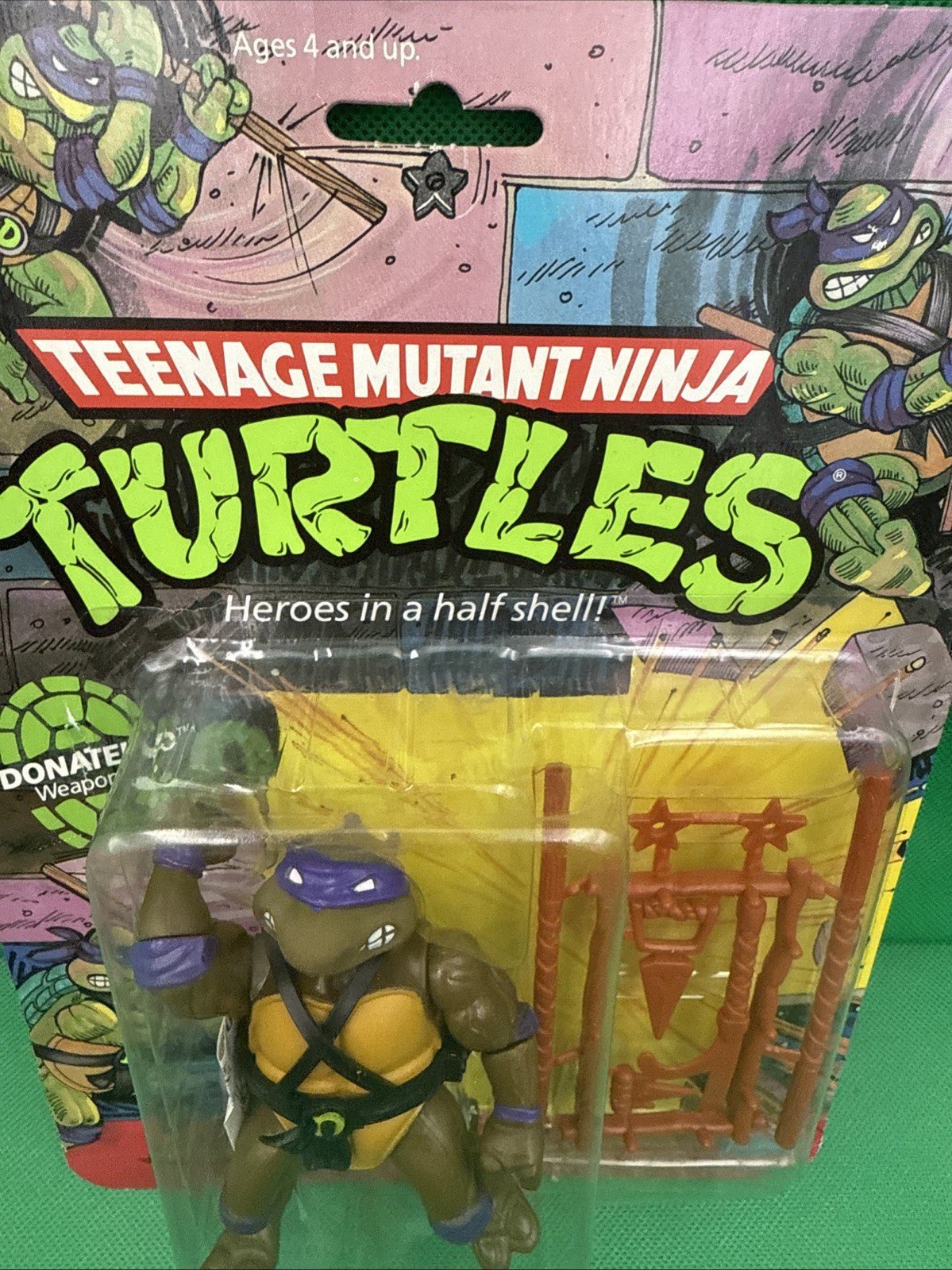 Playmates Toys 1988 Teenage Mutant Ninja Turtles Donatello Action Figure - toyscardscomics