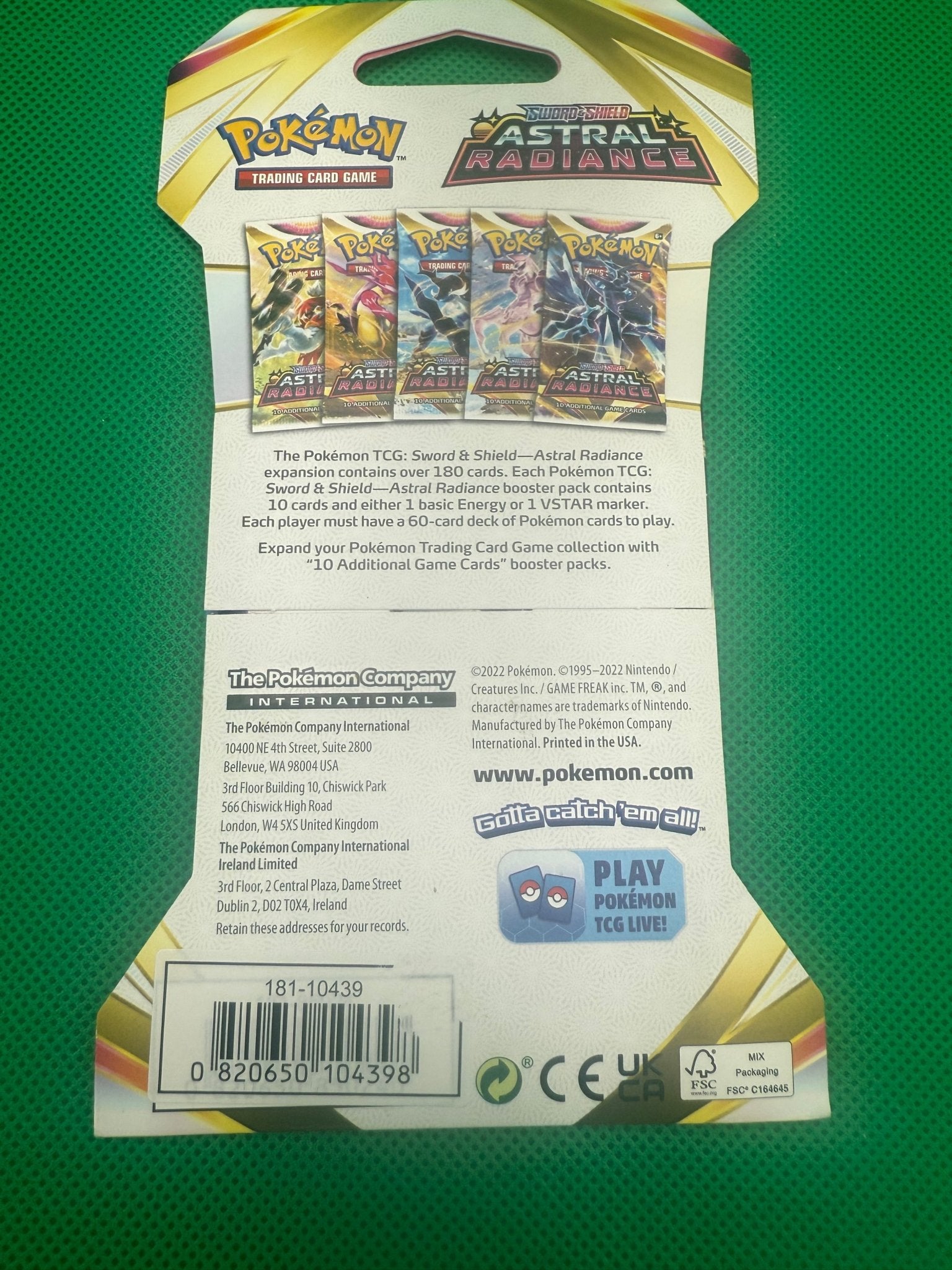 Pokemon TCG: Sword & Shield - Astral Radiance Sleeved Booster Pack - toyscardscomics