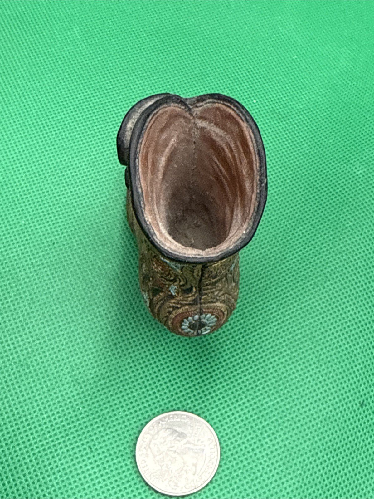 Popular Imports Victorian Boot Shoe Figurine Pearl Button Black Gold - toyscardscomics