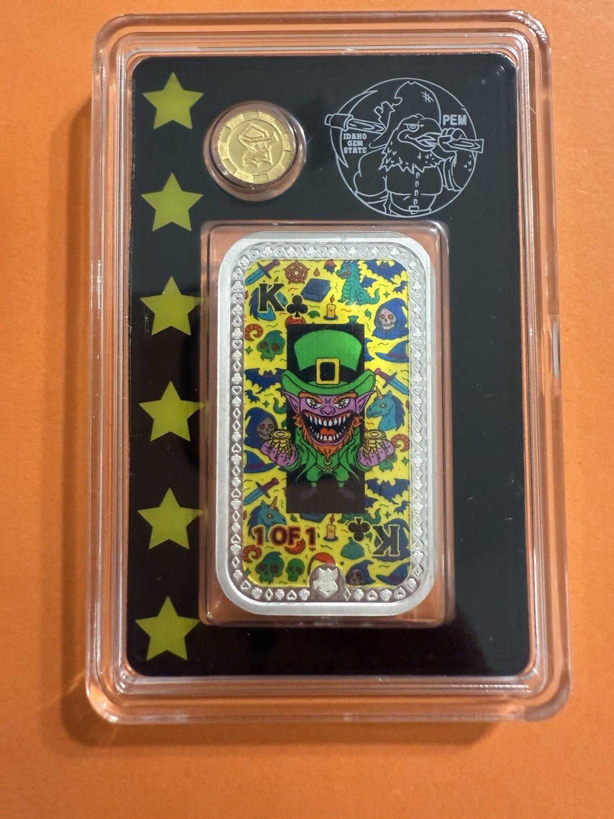 Postal Express Mint 1 Of 1 Leprechaun With 3 Grams Of Gold And 1 Oz Silver Bar - toyscardscomics