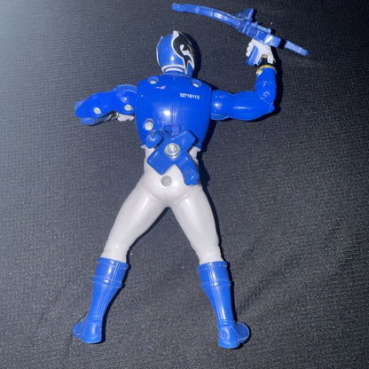 Power Ranger Megaforce Blue Ranger 6in Action Figure Bandai 2012 With A Weapon - toyscardscomics