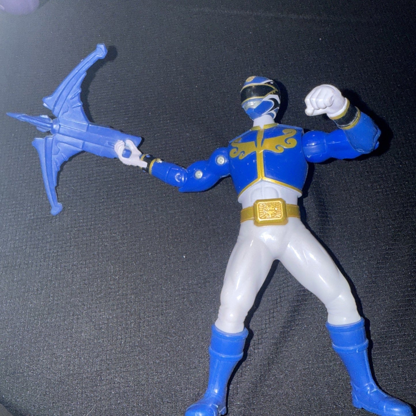 Power Ranger Megaforce Blue Ranger 6in Action Figure Bandai 2012 With A Weapon - toyscardscomics