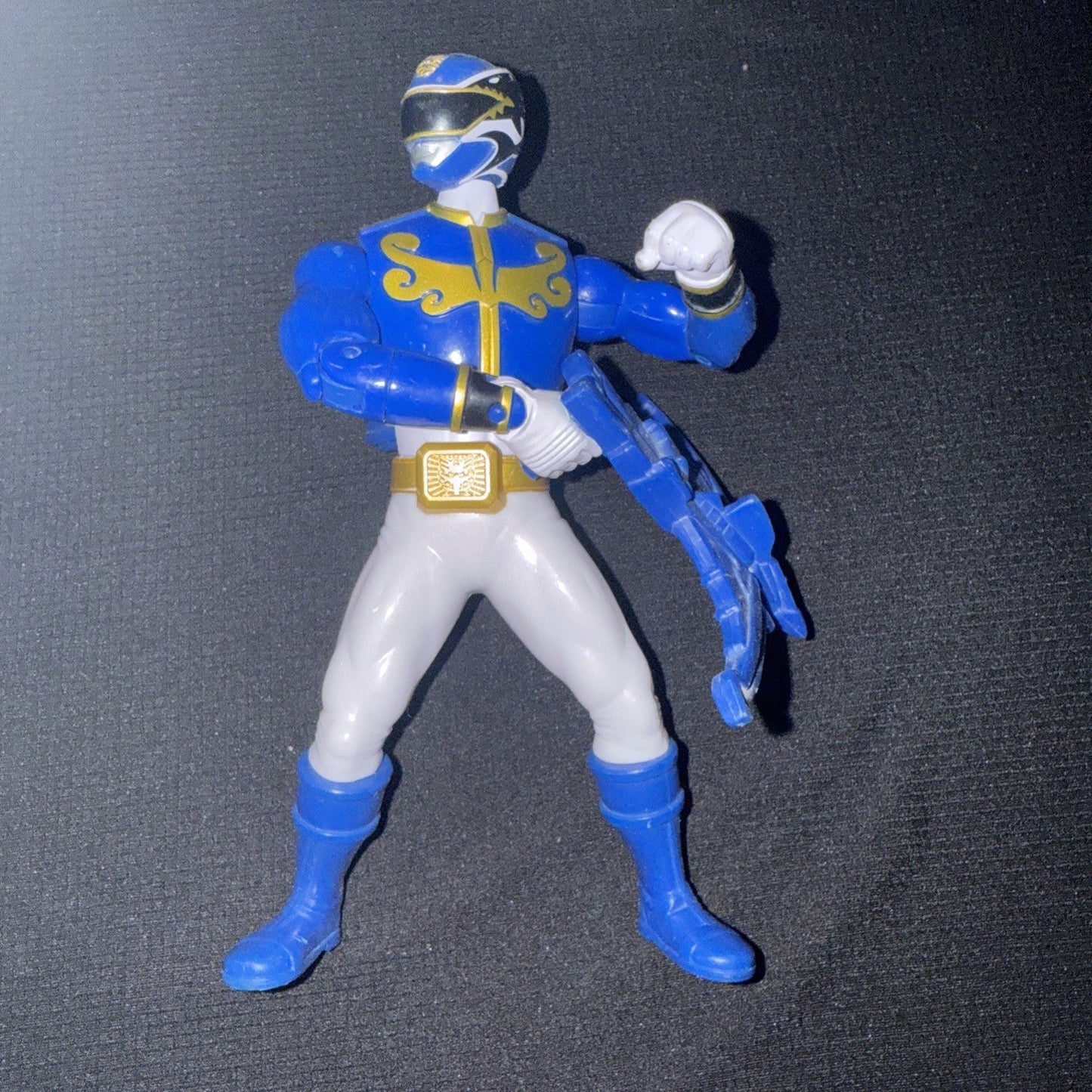 Power Ranger Megaforce Blue Ranger 6in Action Figure Bandai 2012 With A Weapon - toyscardscomics