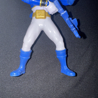 Power Ranger Megaforce Blue Ranger 6in Action Figure Bandai 2012 With A Weapon - toyscardscomics