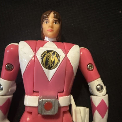 Power Rangers 1993 Auto Morphin Kimberly Pink Ranger Bandai Flip Head - toyscardscomics
