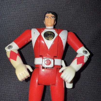 Power Rangers Auto Morphin Red Ranger Loose Action Figure Bandai 1994 5 1/2” - toyscardscomics