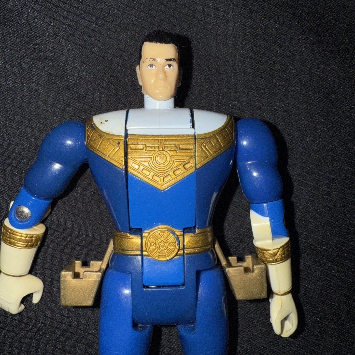 Power Rangers Zeo Action Figure Blue Ranger Flip Head w Vintage 1996 Loss - toyscardscomics
