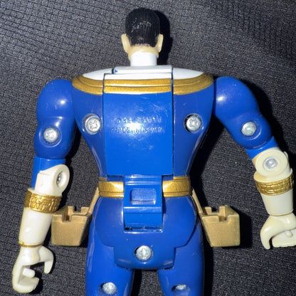 Power Rangers Zeo Action Figure Blue Ranger Flip Head w Vintage 1996 Loss - toyscardscomics