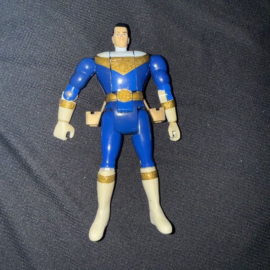 Power Rangers Zeo Action Figure Blue Ranger Flip Head w Vintage 1996 Loss - toyscardscomics