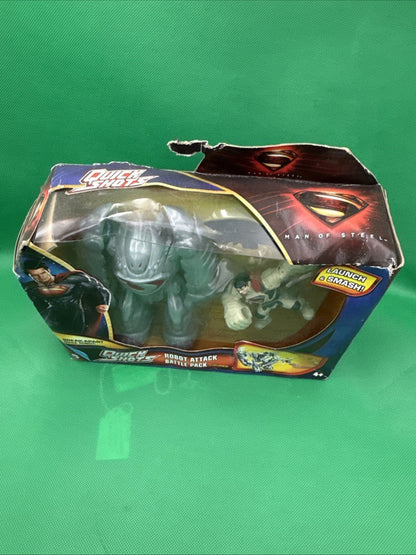 Quick Shots Man Of Steel Robot Attack Battle Pack Figures - toyscardscomics