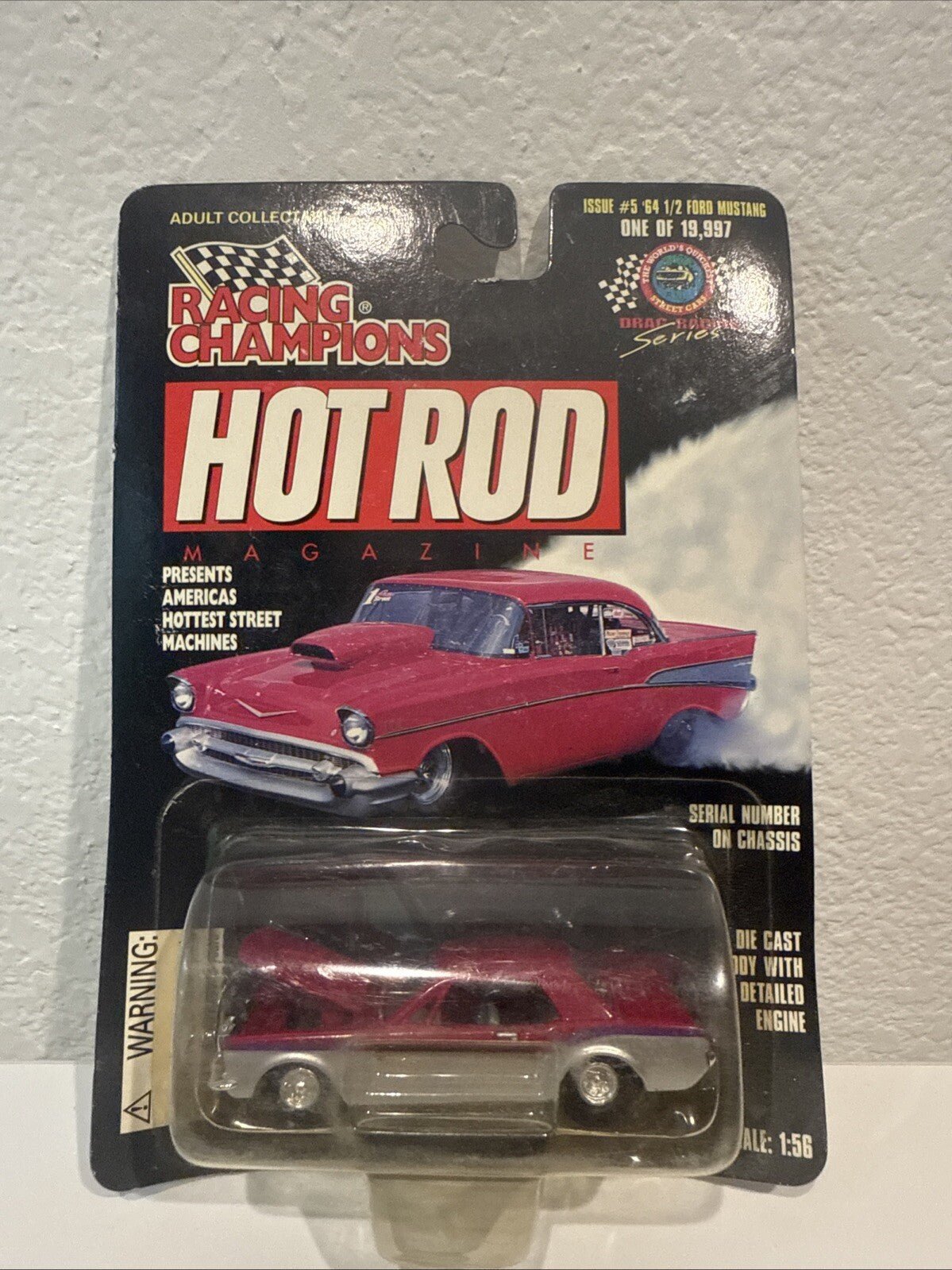 Racing Champions HOT ROD Magazine 1964 Ford Mustang Street Machine 1:56 Issue 5 - toyscardscomics