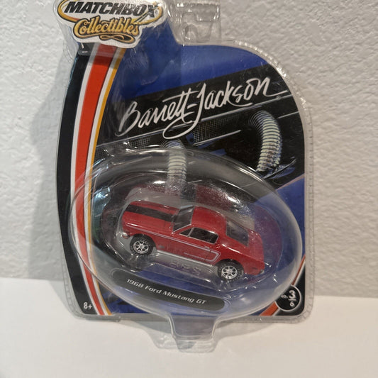 Rare 2003 Matchbox Collectibles BARRETT - JACKSON 1968 FORD MUSTANG GT Red 1/64 - toyscardscomics