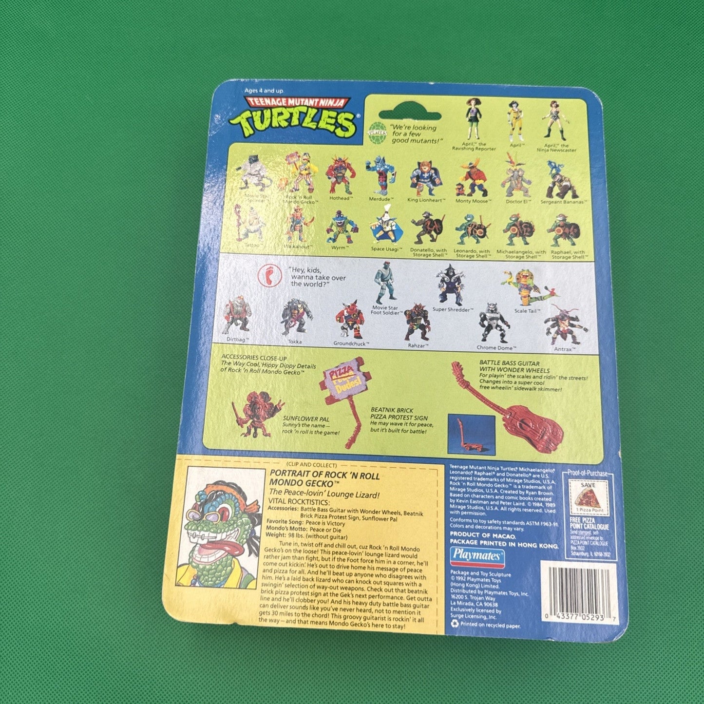 Rock n Roll Mondo Gecko Teenage Mutant Ninja Turtle TMNT UNPUNCHED MOSC - toyscardscomics