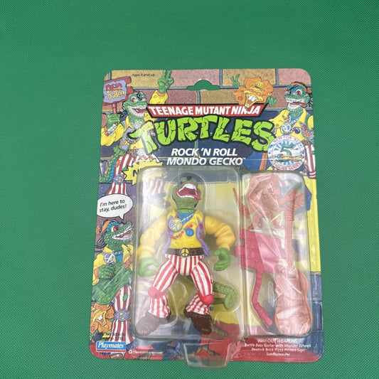Rock n Roll Mondo Gecko Teenage Mutant Ninja Turtle TMNT UNPUNCHED MOSC - toyscardscomics