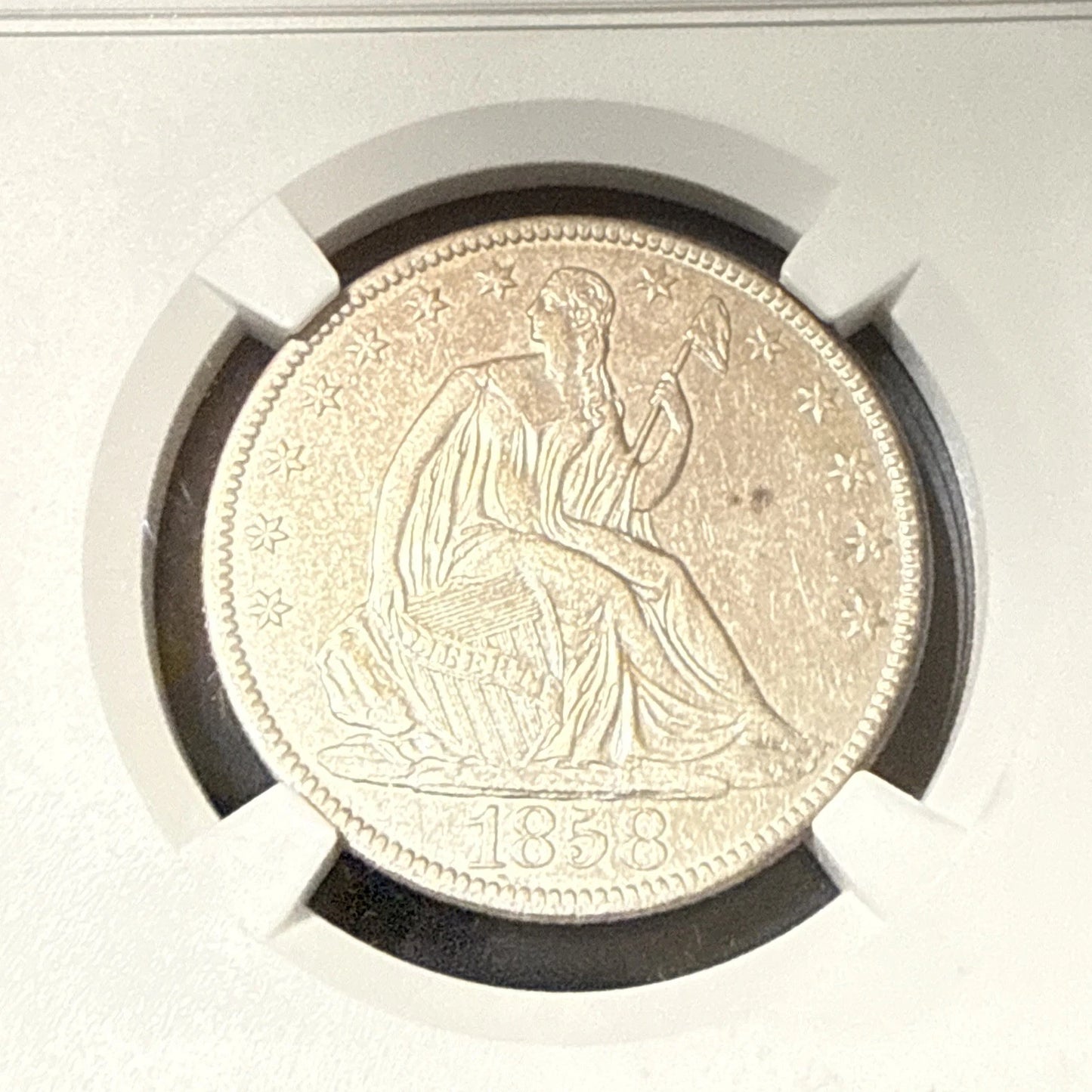 Share AU 1858 O 50c Seated Liberty Half Dollar SS Republic Shipwreck Treasure Coin