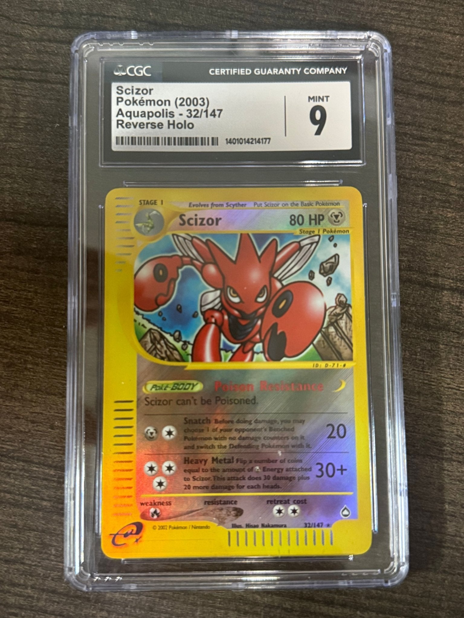 Scizor Pokemon (2003) Aquapolis - 32/147 Reverse Holo - toyscardscomics