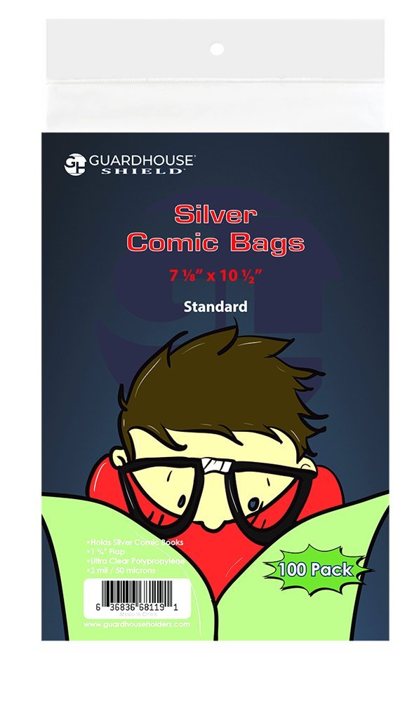 Shield Bag for Silver Comic Books (Standard Size) - 7 1/8 x 10 1/2 - toyscardscomics