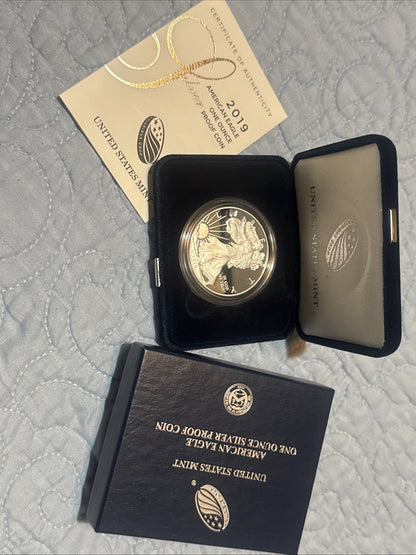 SILVER American Eagle Proof US Mint 2019 Bullion .999 Coin West Point Dollar $1 - toyscardscomics