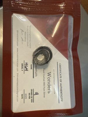 Silver Hand Poured Wonders, Colosseum, 8-9.4 Grams of Silver, with COA