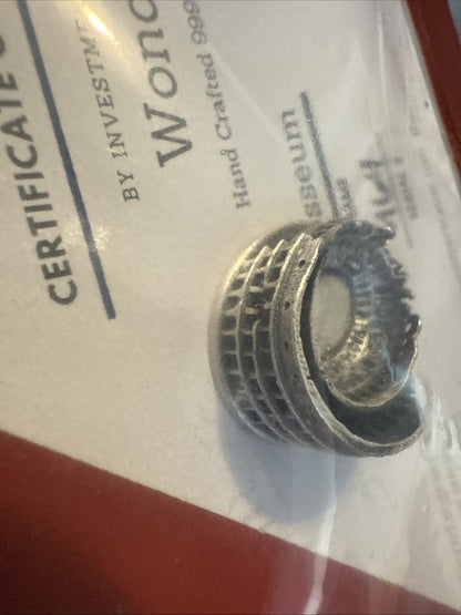 Silver Hand Poured Wonders, Colosseum, 8 - 9.4 Grams of Silver, with COA - toyscardscomics