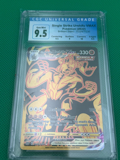 Single Strike Urshifu VMAX Pokemon (2022) Brilliant Star - TG29/TG30 - GEM MINT 9.5 - toyscardscomics