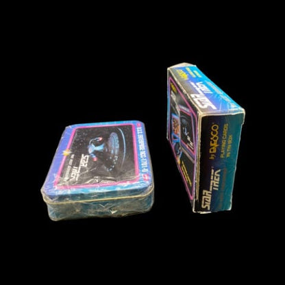 STAR TREK 1992 TNG The Next Generation Playing Cards Tin Box 2 Sealed Decks b725 - toyscardscomics