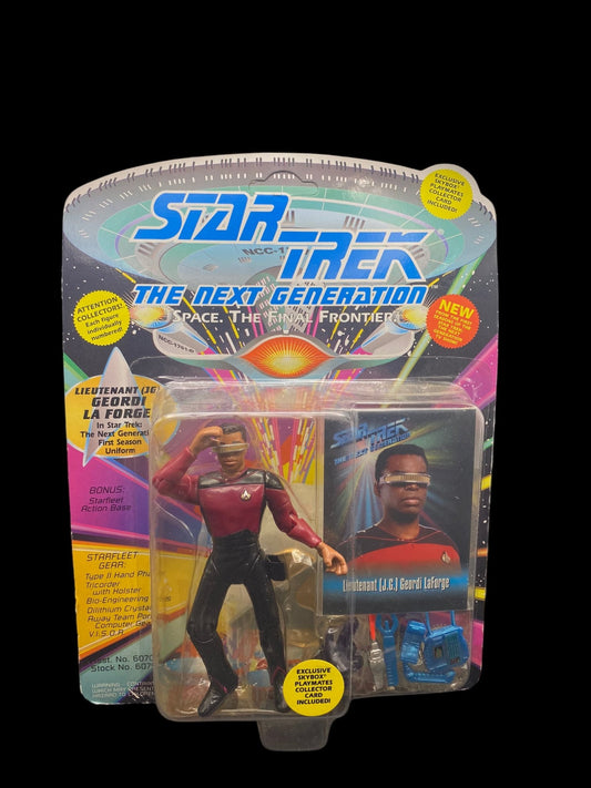 Star Trek The Next Generation Lieutenant Geordi LaForge 6070 6075 Playmates TNG - toyscardscomics