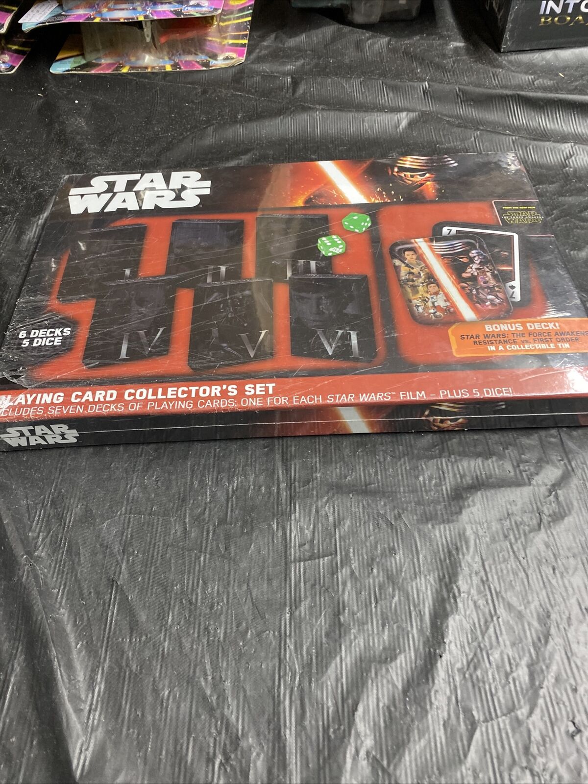 Star Wars Playing Card Collector's Set With Collector Tin & Dice New Open Box - toyscardscomics