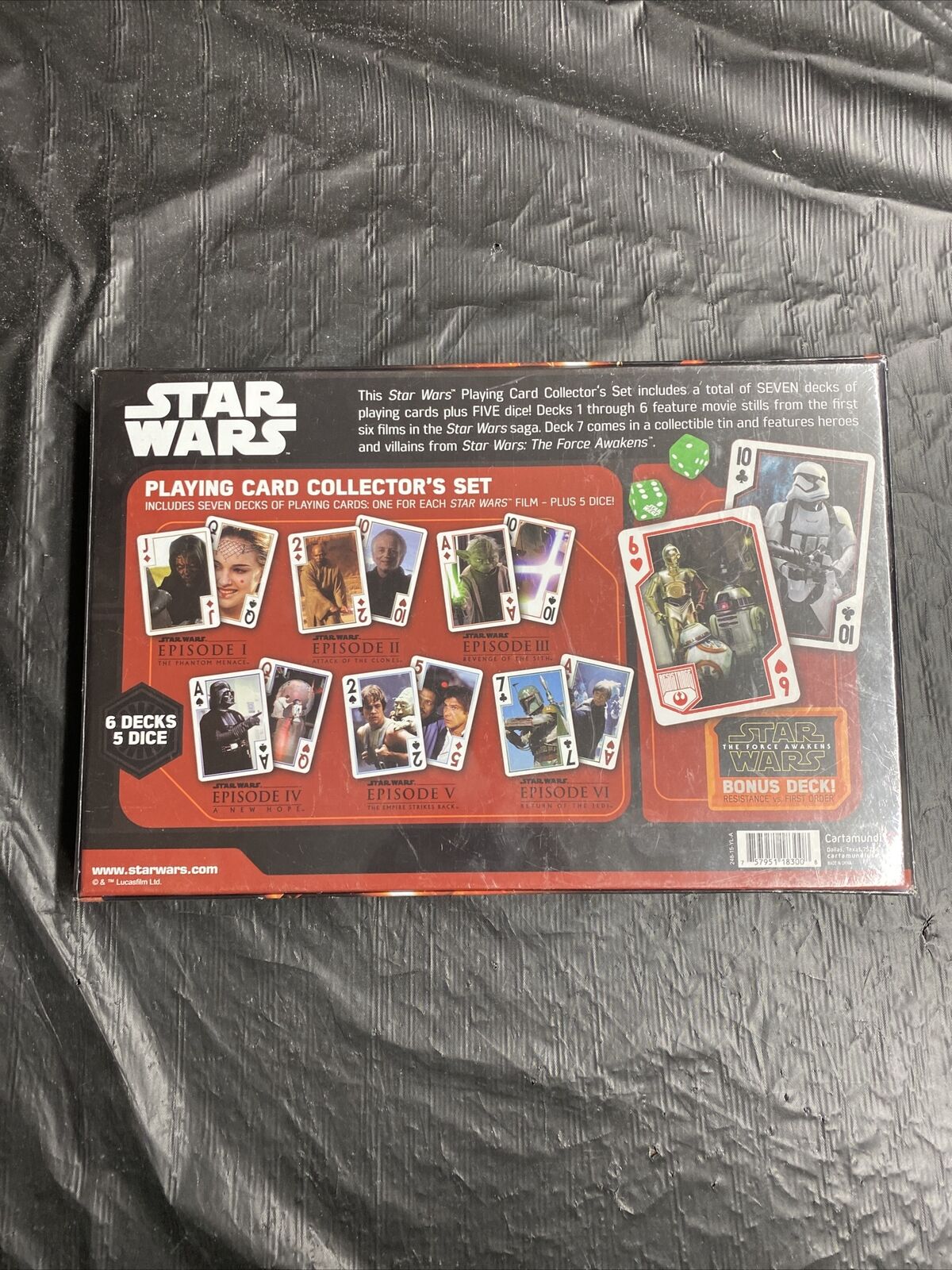 Star Wars Playing Card Collector's Set With Collector Tin & Dice New Open Box - toyscardscomics