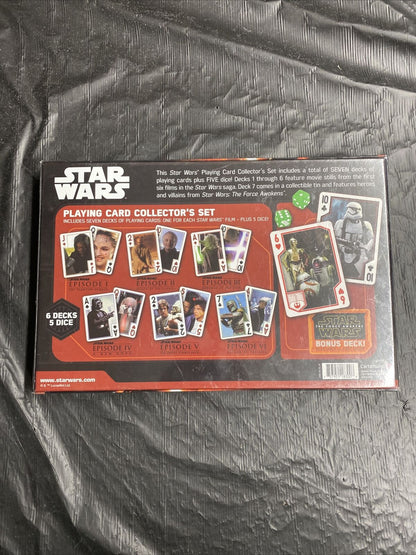 Star Wars Playing Card Collector's Set With Collector Tin & Dice New Open Box - toyscardscomics